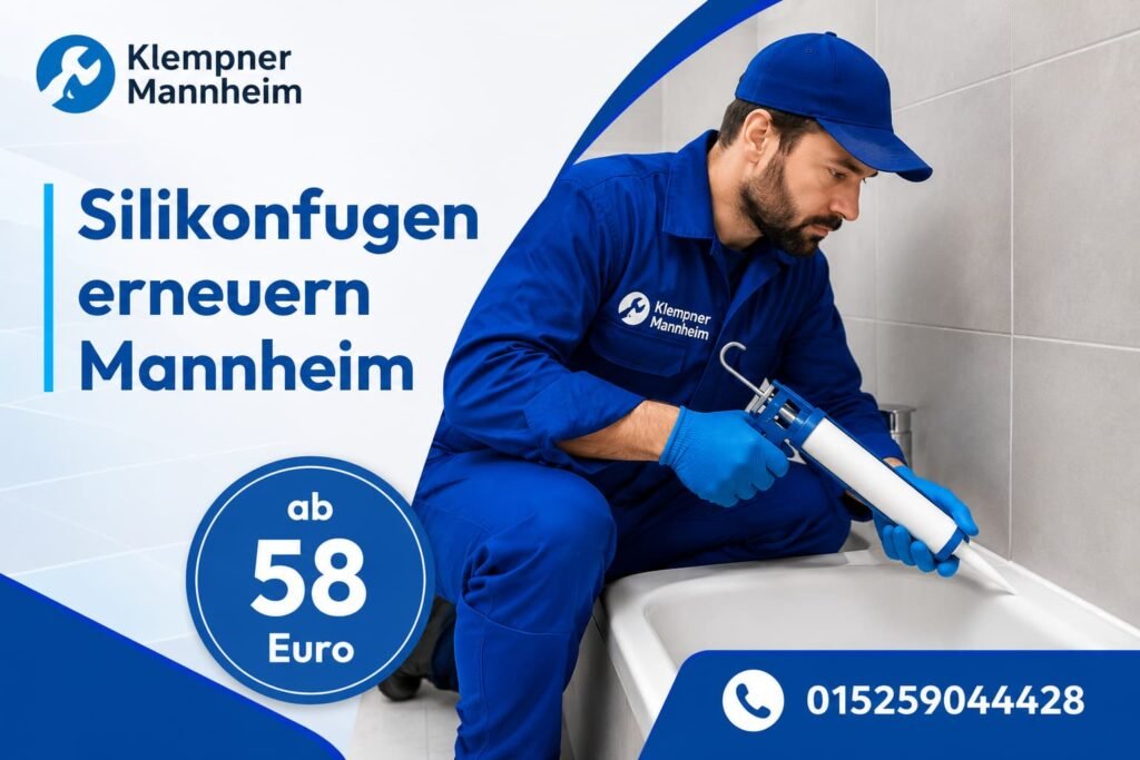 Professioneller Handwerker bei der Badsanierung in Mannheim