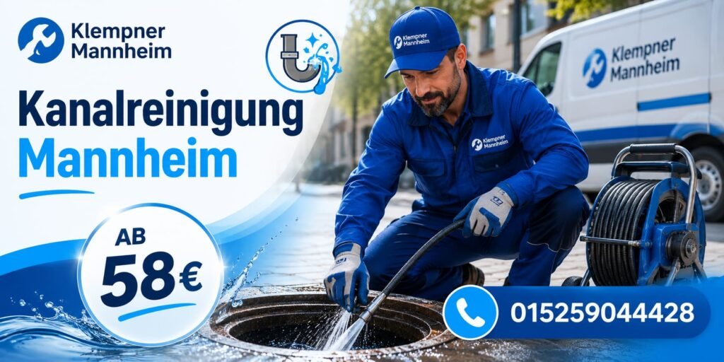 Handwerker bei der Reinigung eines Abwassersystems