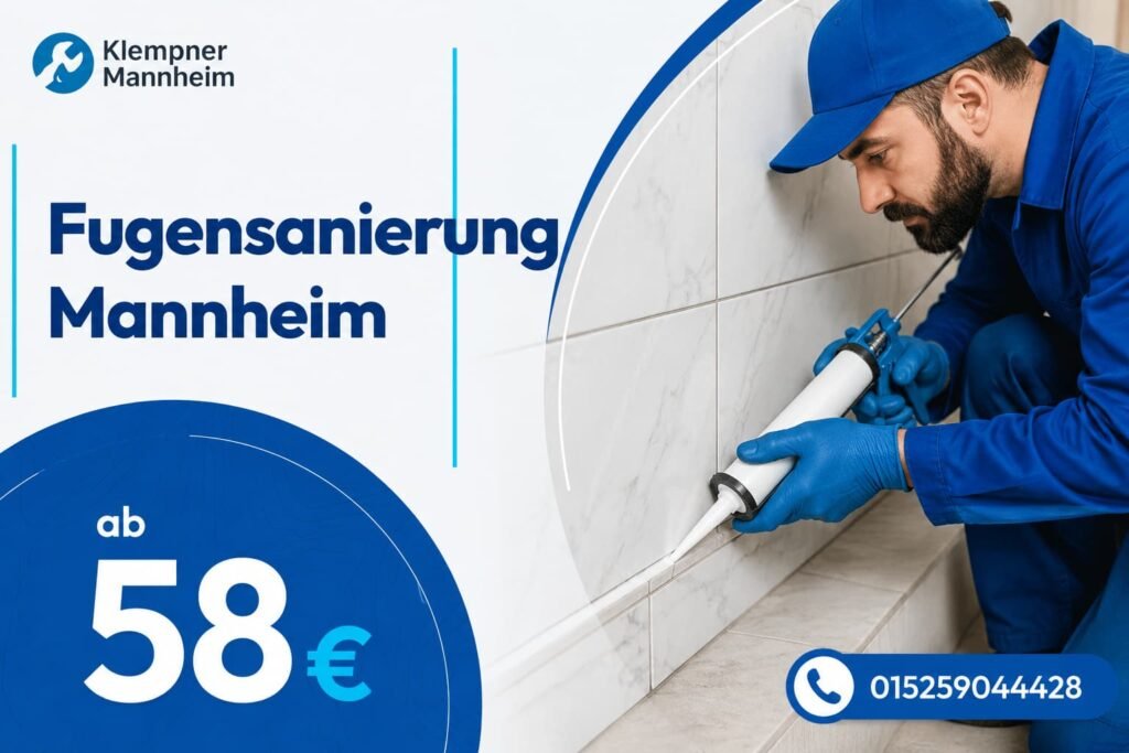 Professioneller Handwerker bei der Reparatur von Silikonfugen im Badezimmer