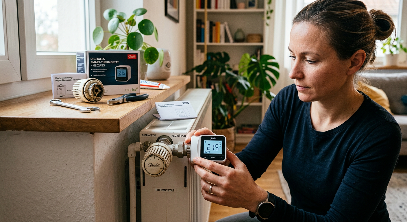 thermostat heizung wechseln digital