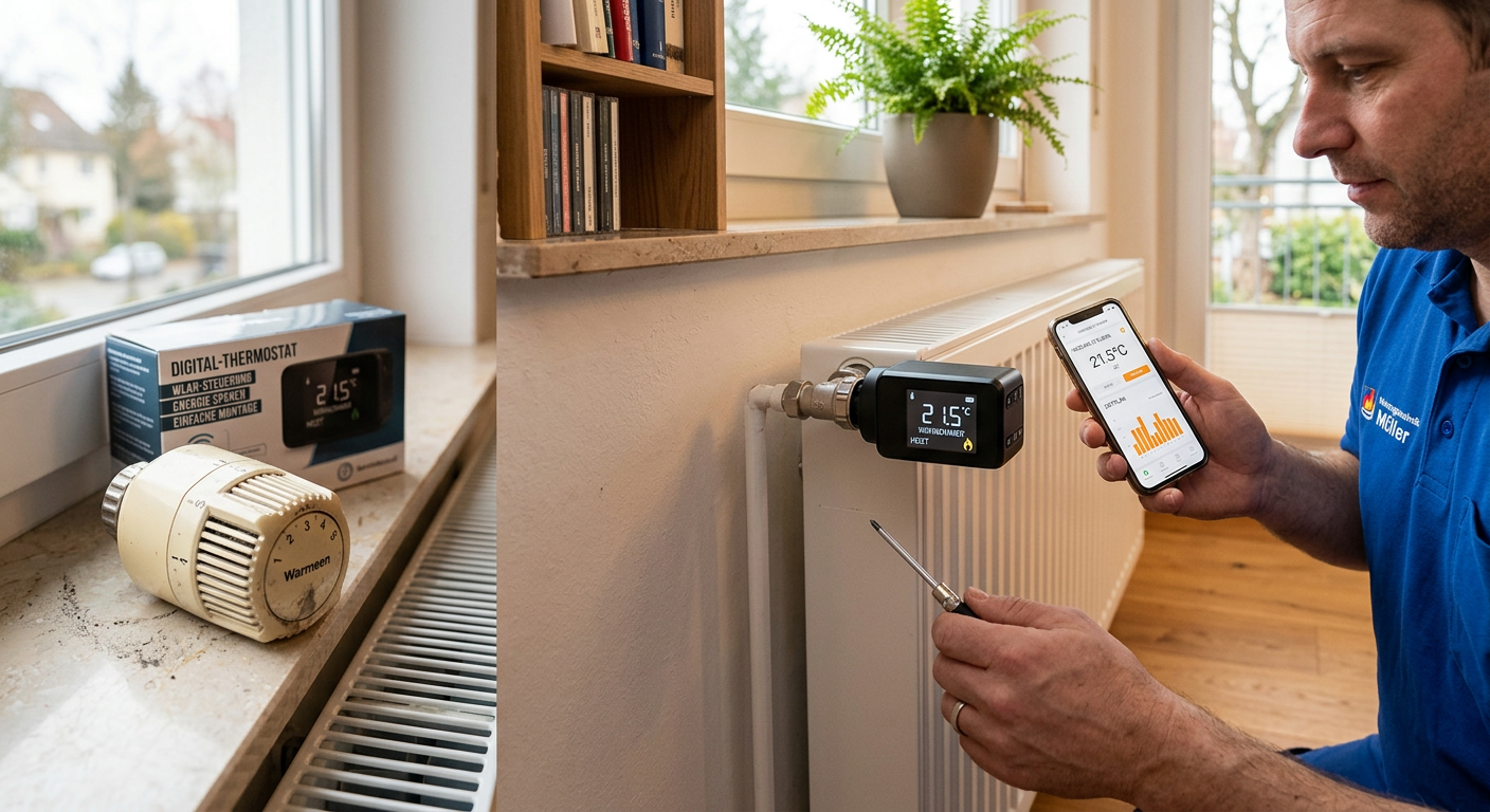 thermostat heizung wechseln digital