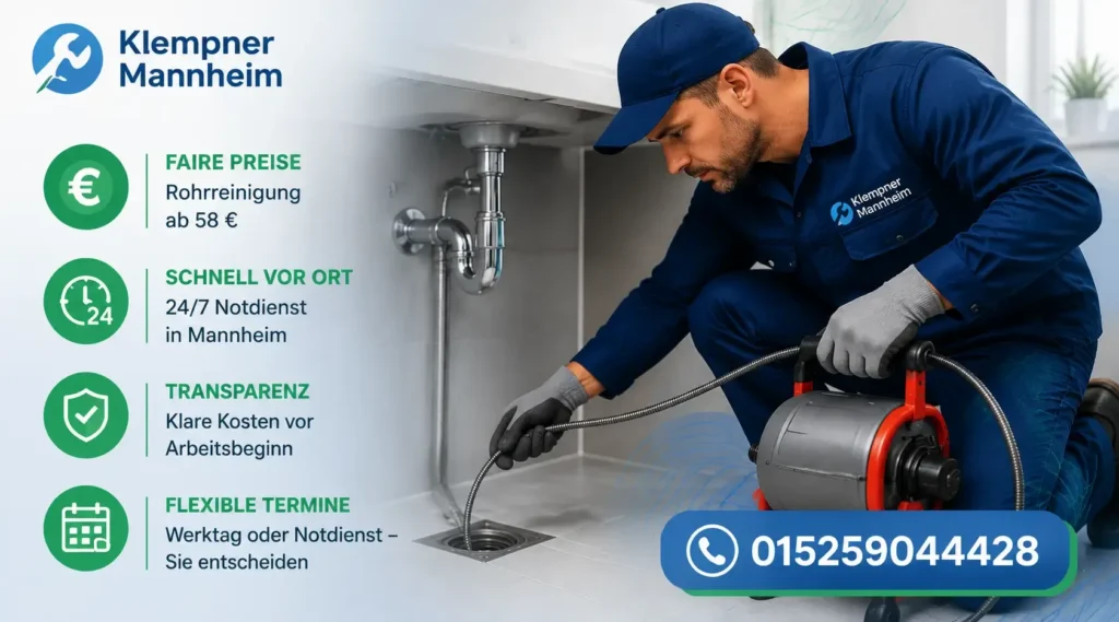 Fachmann bei der Arbeit mit moderner Ausrüstung im Sanitärbereich