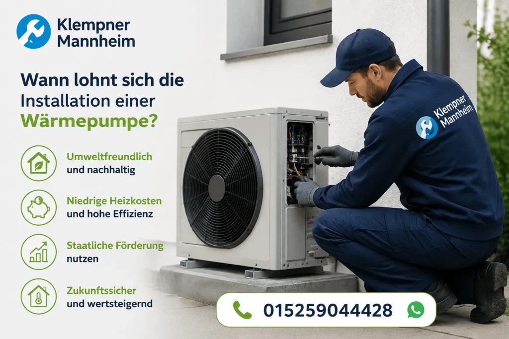 Fachmann bei der Reparatur einer Heizungsanlage